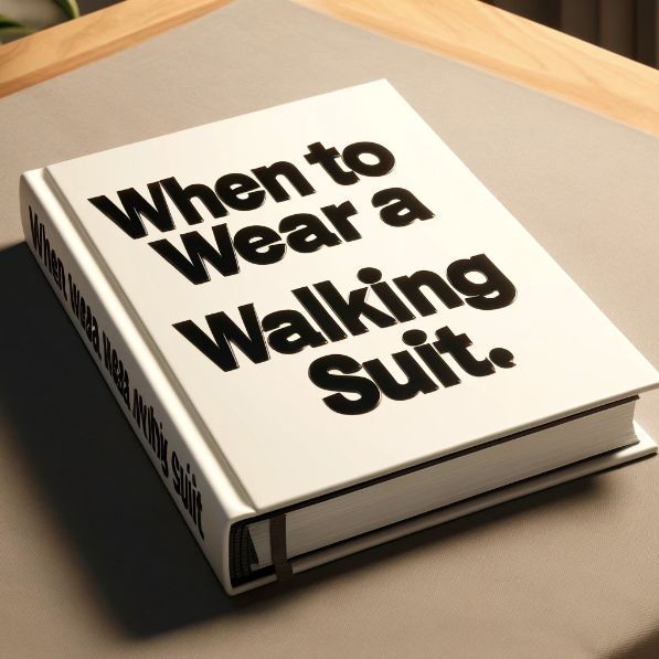 a book on top of a table with the title "When to Wear a Walking Suit"