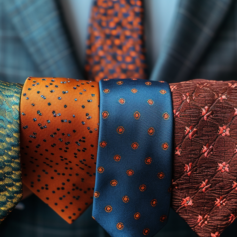 a man holding a variety of ties