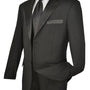 DapperDuo Collection: Black 2 Piece Solid Color with Satin Lapel Single Breasted Regular Fit Tuxedo