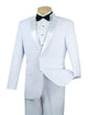 Eleganscape Collection: White 2 Piece Solid Color with Satin Lapel Single Breasted Regular Fit Tuxedo