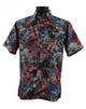 Men’s Dusty Rose Circle Print Short Sleeve Button-Up Shirt