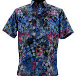 Circulo Collection Blue Circle Accent Men's Short Sleeve Printed Shirt