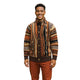 Ravari Collection: Brick Wool Blend Button-Up Sweater with Stand Collar