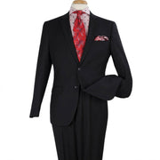 Black 2 Piece Modern Fit Suit Notch Lapel Flat Front Pants