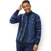 Navy Quarter Zip Pullover Sweater by Stacy Adams