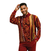 Men's Red Stacy Adams Quarter Zip Pullover Sweater