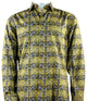 Prominelle Collection: Yellow Printed Men's Long Sleeve Button-Up Cotton Shirt