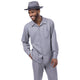 Foundation Collection: 2 Piece Solid Grey Long Sleeve Walking Suit Set 1641