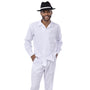 Foundation Collection: 2 Piece Solid White Long Sleeve Walking Suit Set 1641