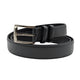 Belmor Collection: Men's Classic Charcoal Grey Leather Dress Belt