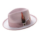Blush & White Center Crease Fedora Hat by Montique
