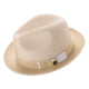 Rubique Collection: Montique Men's Braided Two Tone Stingy Brim Pinch Fedora Hat in Beige
