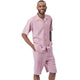 Abendroth Collection: Montique Men's Blush 2-Piece Walking Suit Shorts Set