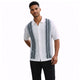 Black Vertical Knit Short Sleeve Walking Suit Set by Stacy Adams