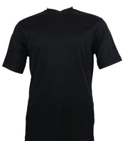 Black Spandex Short Sleeve V Neck T Shirt