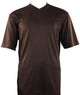Bradburry Collection: Men's Spandex Short Sleeve V-Neck T-Shirt - Brown