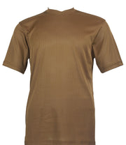 Cappuccino Spandex Short Sleeve V Neck T Shirt