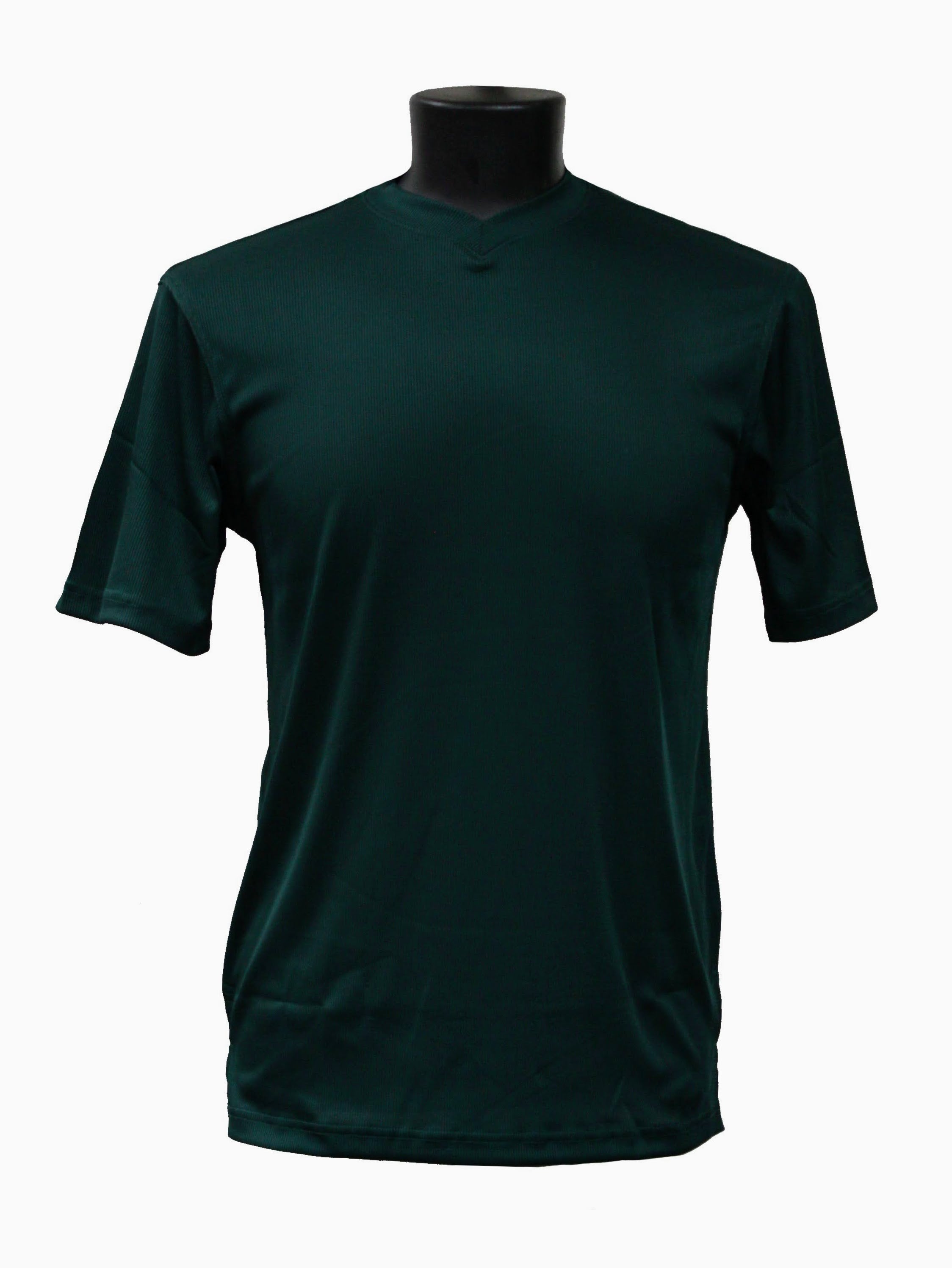 emerald spandex short sleeve V neck T shirt front view