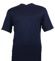 Navy Spandex Short Sleeve V Neck T Shirt