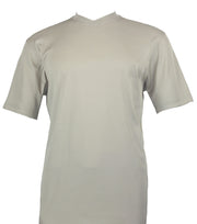 Tan Spandex Short Sleeve V Neck T Shirt