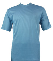 Turquoise Spandex Short Sleeve V Neck T Shirt