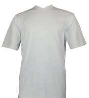 White Spandex Short Sleeve V Neck T Shirt