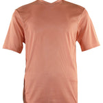 Bradburry Collection: Men's Spandex Short Sleeve V-Neck T-Shirt - Peach