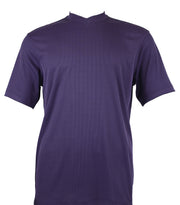 Purple Spandex Short Sleeve V Neck T Shirt