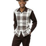 Endowment Collection: Brown Plaid 2 Piece Long Sleeve Walking Suit Set 2355