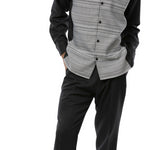 Interlace Collection: Montique Black Weaved 2-Piece Walking Suit Set -2360