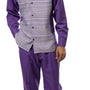 Interlace Collection: Montique Blackberry Weaved Long Sleeve 2-Piece Walking Suit -2360