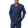 Tonal Collection: Montique Navy Tone-on-Tone Long Sleeve Walking Suit Set -2364