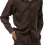 Tonal Collection: Montique Brown Tone-on-Tone Long Sleeve Walking Suit Set -2364