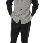 Blotchy Collection: Montique 2-Piece Black Checkered Walking Suit Set 2367