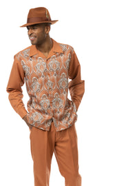 Montique Clay Print Long Sleeve Walking Suit