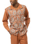 Allurinque Collection: Clay Print Design Long Sleeve Walking Suit Set 2377