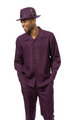 Elocution Collection: 2 Piece Plum Tone on Tone Long Sleeve Walking Suit Set 2391
