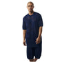Alfresco Collection: Navy Crewneck Geometric Lacy Knit 2-Piece Short Pants Set