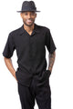 Harmony Collection: Montique's Men's Tone on Tone Walking Suit Set In Black -2415
