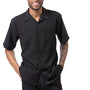 Harmony Collection: Montique's Men's Tone on Tone Walking Suit Set In Black -2415