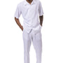 Cinch Collection: Montique's Tone on Tone Walking Suit Set In White -2417
