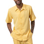 Earthtone Collection: Men's Solid Tone on Tone Walking Suit Set In Canary - 2422