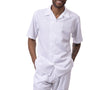 Shadows Collection: Montique's White Checker Tone on Tone Walking Suit Set -2425