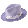 Tucana Collection: Montique Gunmetal Fedora Hat with Checkered Ribbon Band