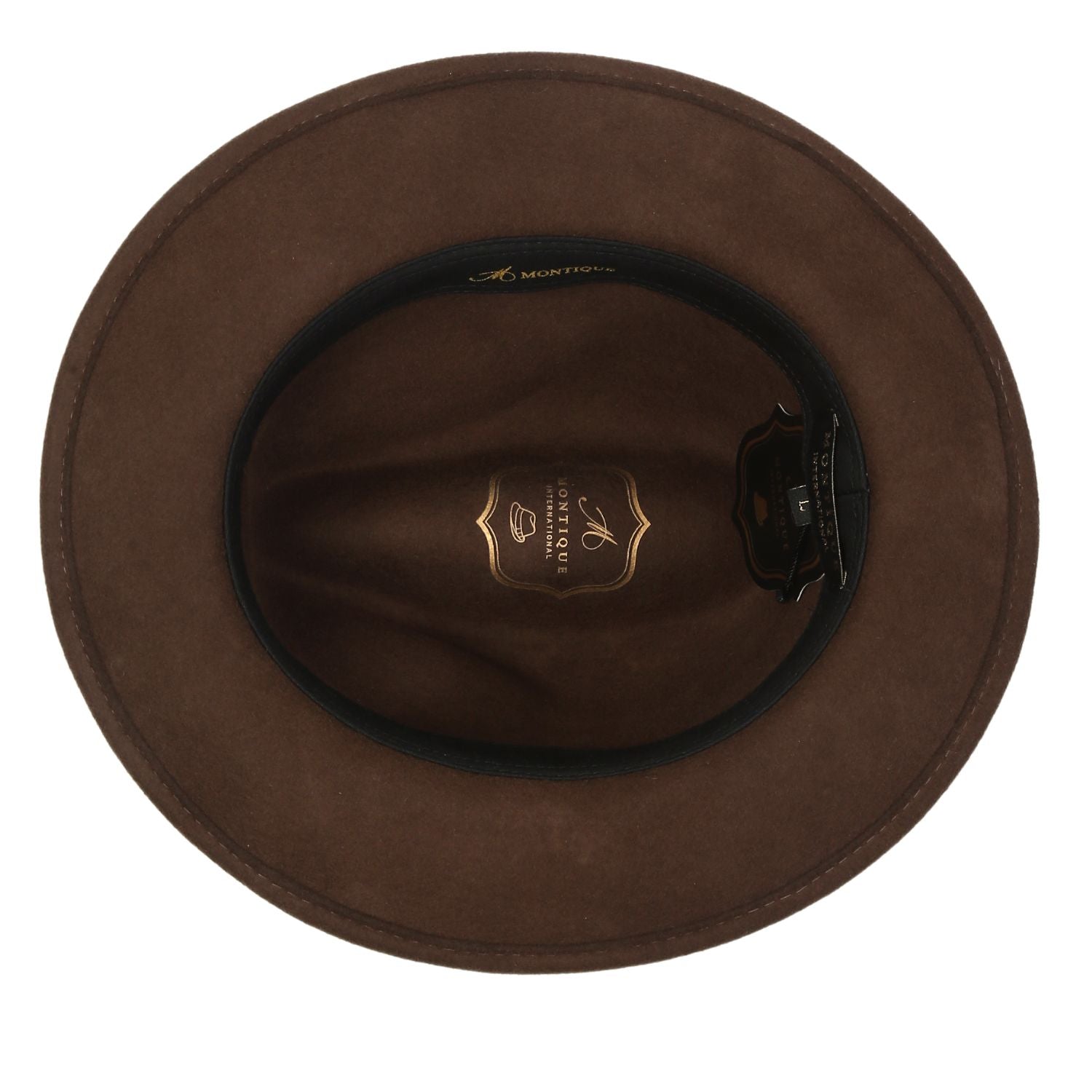 interior sweatband brown wool hat