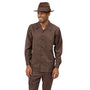 Agilis Collection: Brown Checkered Pattern Long Sleeve Walking Suit - 2480