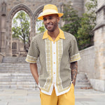 Andromeda Collection: Montique's Men’s Striped Walking Suit in Gold