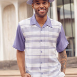 Tucana Collection: Montique Men’s Gunmetal Geometric Checkered Walking Suit