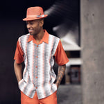 Betelgeuse Collection: Montique's Men’s Salmon Wave Pattern Walking Suit