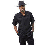 Serpens Collection: Montique's Men’s Black Tonal Check Walking Suit